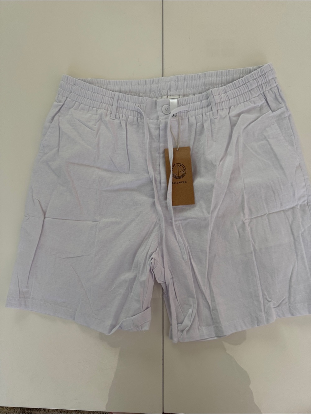 Light Lavender Men's Athletic Drawstring Shorts
